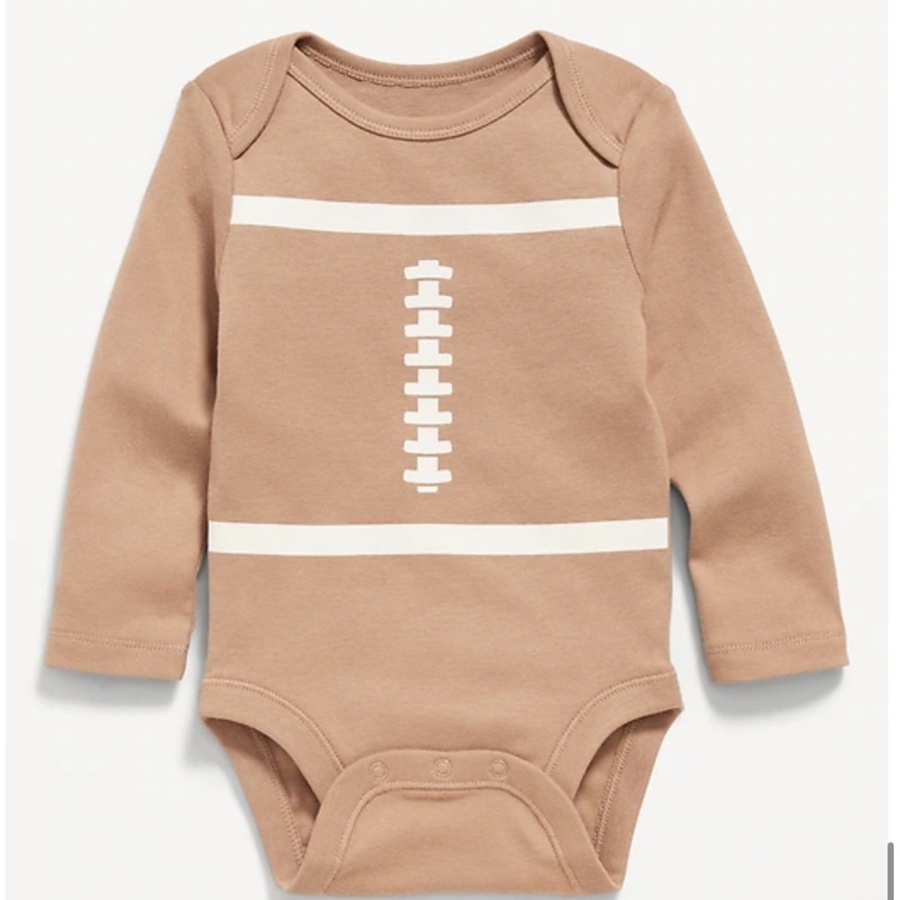 Tan Football-Inspired Kids One Piece